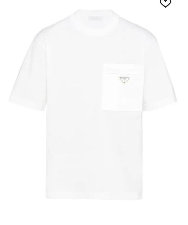 Witte Prada T-shirt met Zak, Kleding | Heren, T-shirts, Nieuw, Maat 48/50 (M), Wit, Ophalen of Verzenden