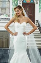 Strapless trouwjurk justin alexander mermaid 38/40, Ophalen of Verzenden, Zo goed als nieuw, Wit, Trouwjurk