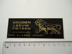 sticker Gouden leeuw fietsen valkenswaard zwart retro, Verzamelen, Stickers, Verzenden