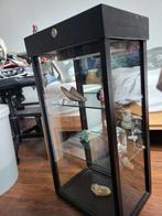 Vintage Vitrinekastje met verlichting en glazen wanden, Huis en Inrichting, Kasten | Vitrinekasten, Ophalen, Minder dan 50 cm