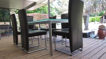 6x lederen design stoelen"Rolf Benz" type 7400. Mooie staat! beschikbaar voor biedingen