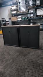 Donkere Antraciete metalen roldeurkasten archiefkasten, 100 tot 150 cm, Ophalen of Verzenden, H., Met slot