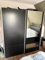 Kledingkast zwart/ spiegel, Huis en Inrichting, Ophalen, Zo goed als nieuw, 50 tot 75 cm, 150 tot 200 cm