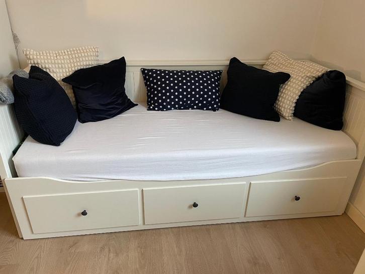 IKEA HEMNES 2-in-1 Kajuitbed wit met 3 lades en matras izgs, Kinderen en Baby's, Kinderkamer | Bedden, Zo goed als nieuw, 180 cm of meer