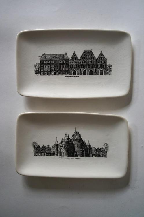 2x vintage schaal aardewerk Amsterdam grachtenservies boch., Huis en Inrichting, Keuken | Servies, Gebruikt, Schaal of Schalen