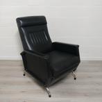 Vintage fauteuil lounge chair skai, Ophalen of Verzenden, Metaal, Zo goed als nieuw