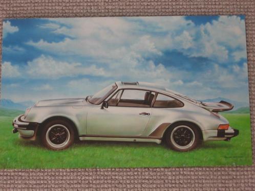 C101 poster Porsche 911 Turbo.   Tekening van Rens Biesma, Verzamelen, Posters, Zo goed als nieuw, Overige onderwerpen, A1 t/m A3
