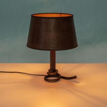 Art deco slanglamp van smeedijzer 40s table lp slangenkap beschikbaar voor biedingen