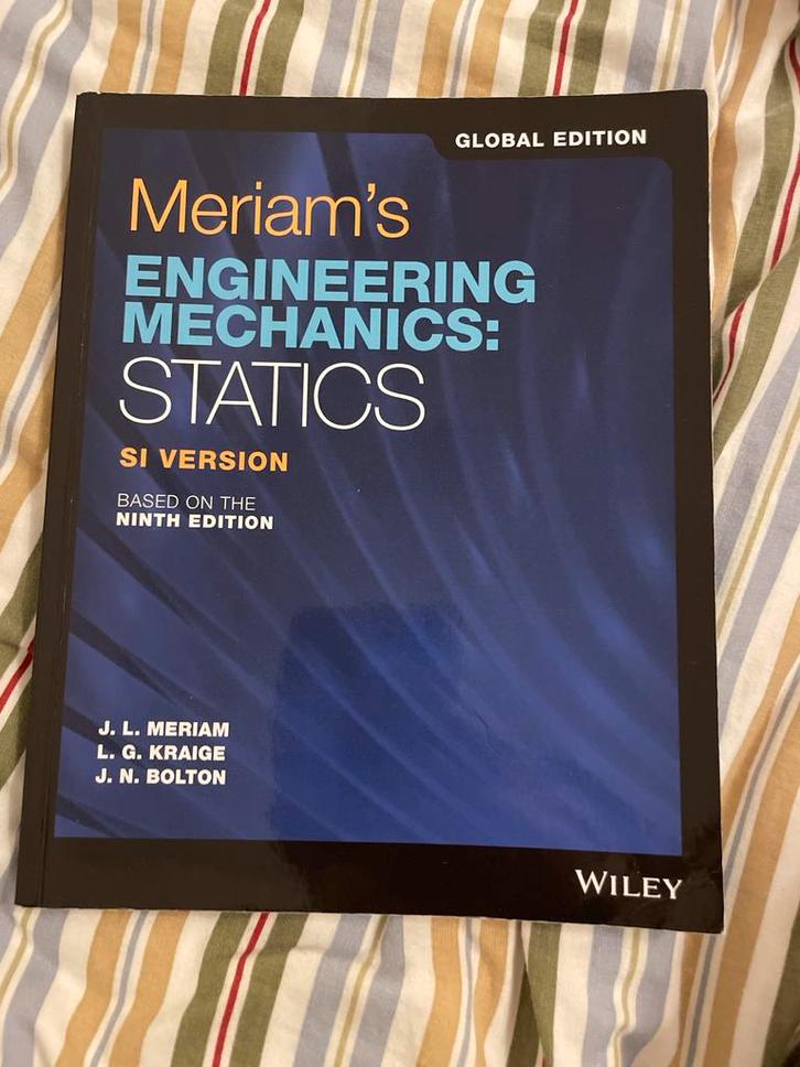 Meriam's Engineering Mechanics: Statics SI 9e, Boeken, Studieboeken en Cursussen, Zo goed als nieuw, HBO, Beta, Ophalen of Verzenden