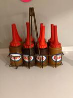 Oud Esso olieflessen rek met 8 flessen, Ophalen of Verzenden, Gebruikt, Gebruiksvoorwerp