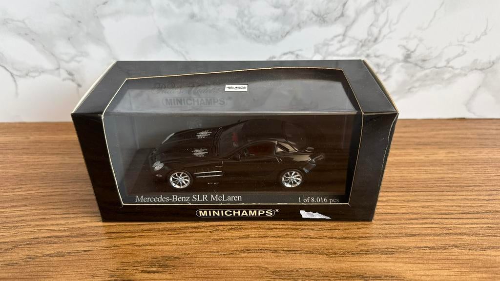 Minichamps Mercedes Benz SLR McLaren Zwart 1:43 1/43, Ophalen of Verzenden, Zo goed als nieuw, Auto, Overige merken