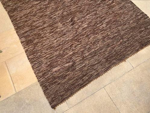 Leer geweven vloerkleed chocolade bruin 160 x 230 cm, Huis en Inrichting, Stoffering | Tapijten en Kleden, Zo goed als nieuw, 150 tot 200 cm
