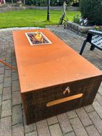 Vuurtafel van cortenstaal met gashaard en lavastenen!, Tuin en Terras, Ophalen, Nieuw