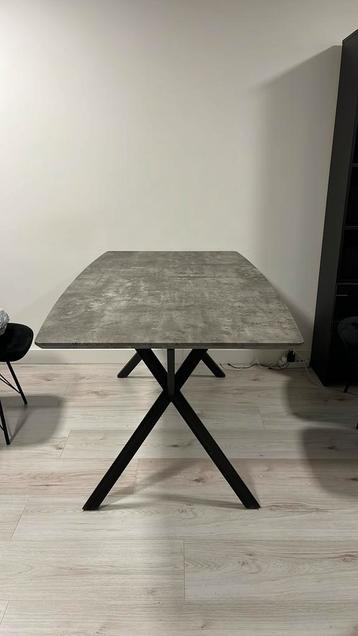Betonlook eettafel rechthoekig 160x90x75cm lbh