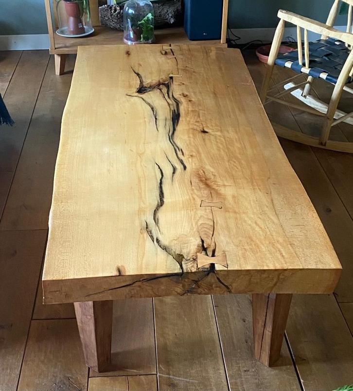 Boomstam tafel, Huis en Inrichting, Tafels | Eettafels, Zo goed als nieuw, 50 tot 100 cm, 200 cm of meer, Rechthoekig, Ophalen