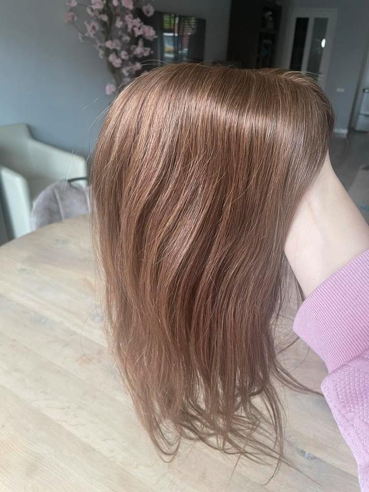 Haar topper pruik bruin top kwaliteit 100% human hair, Sieraden, Tassen en Uiterlijk, Uiterlijk | Haarverzorging, Nieuw, Pruik of Haarverlenging
