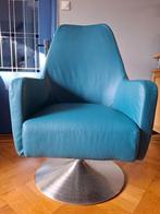 draaifauteuil blauw/turkoise, Huis en Inrichting, Fauteuils, Ophalen, Gebruikt, Minder dan 75 cm, Metaal