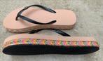 Uzurri slippers - flat met raffia rand, Kleding | Dames, Schoenen, Overige kleuren, Uzurri, Nieuw, Ophalen