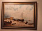 Schilderij Scheveningen, 94x74 cm, Nieuwe Lijst Nodig, Antiek en Kunst, Kunst | Schilderijen | Klassiek, Ophalen of Verzenden