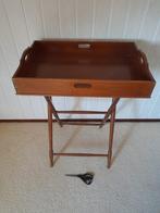 Antiek dienblad op inklapbaar onderstel, Ophalen, Rechthoekig, Hout