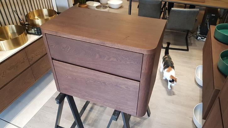 Son! Massief Eiken Houten Badmeubel met ronde hoeken 80cm, Huis en Inrichting, Badkamer | Badkamermeubels, Nieuw, Wastafelkast