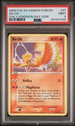 POKEMON DAY HO-OH EX UNSEEN FORCES STAMPED PROMO ITALY PSA 9, Ophalen of Verzenden, Nieuw, Losse kaart