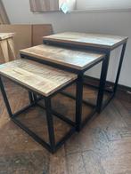 Bijzettafels 3 stuks, Minder dan 55 cm, Rond, Nieuw, Hout