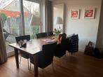 Te koop: teakhouten tafel met (of zonder) 6 leren stoelen, Huizen en Kamers