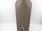 Zilveren jasseron collier met breipendoppen              Z36, Sieraden, Tassen en Uiterlijk, Kettingen, Gebruikt, ., Ophalen of Verzenden