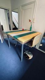 Bureau van steigerhout en steigerbuizen, Huis en Inrichting, Bureaus, Ophalen, Gebruikt, Stabureau