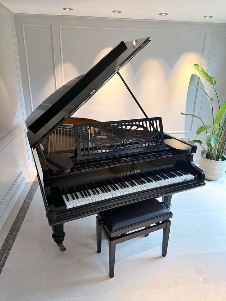 Antieke C. Bechstein salon vleugel - 120 jaar oud!, Muziek en Instrumenten, Piano's, Gebruikt, Piano, Zwart, Hoogglans, Ophalen of Verzenden