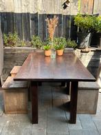 Tafel met 4 krukken, onder de pergola gestaan., Tuin en Terras, Ophalen, Gebruikt, Rechthoekig, Hout