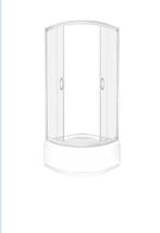 Douchecabine kwartrond 90x90cm incl. douchebak, Ophalen, Nieuw, Rvs, Douche