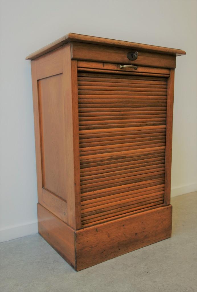 Eikenhouten archiefkast antieke kast roldeurkast, Huis en Inrichting, Kasten | Roldeurkasten en Archiefkasten, Gebruikt, Minder dan 100 cm