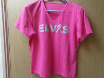 Elvis t-shirt in rose en glazen hoofd Elvis, véél Elvis blad beschikbaar voor biedingen