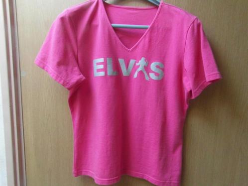 Elvis t-shirt in rose en glazen hoofd Elvis, véél Elvis blad, Verzamelen, Muziek, Artiesten en Beroemdheden, Nieuw, Kleding, Ophalen of Verzenden
