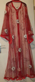 Rode Kaftan met Zilveren Details -Maat L - Ophalen in denhg., Ophalen, Maat 42/44 (L), Gedragen, Rood