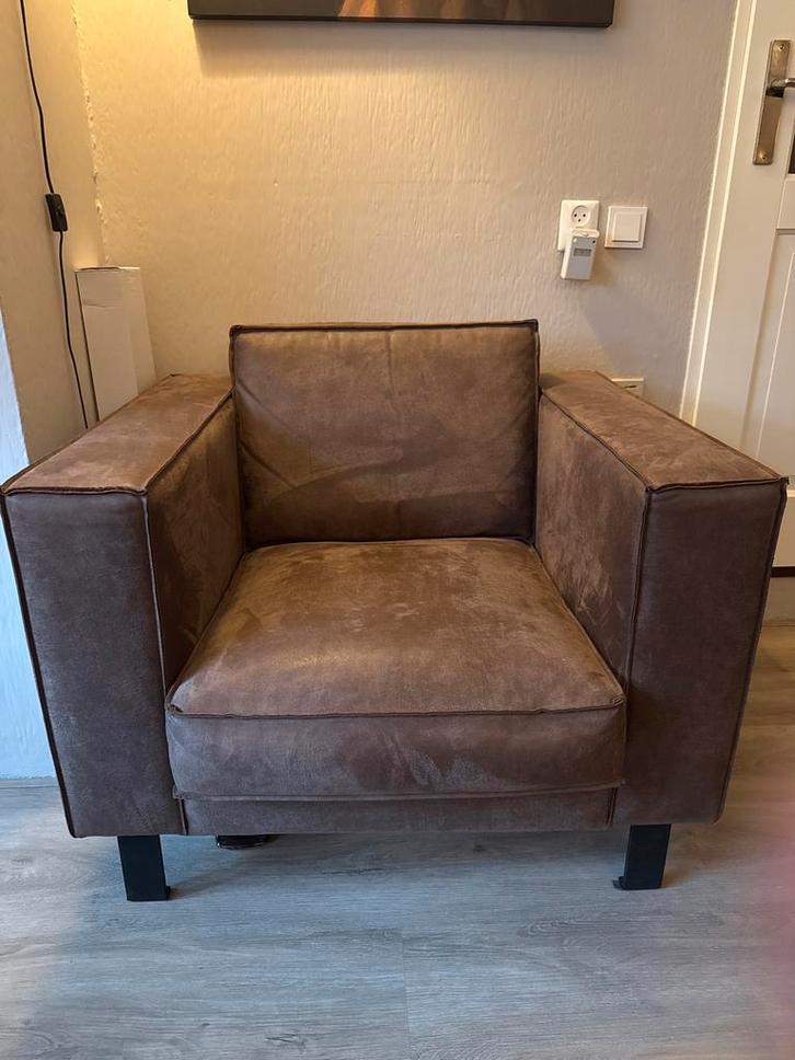 Pronto Tazzo Fauteuil - Bull Brown, Huis en Inrichting, Fauteuils, Zo goed als nieuw, Leer, 75 tot 100 cm, 75 tot 100 cm, Ophalen