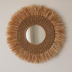 Rotan wandspiegel – Boho stijl – Naturel, Ophalen, Minder dan 50 cm, Rond, Zo goed als nieuw