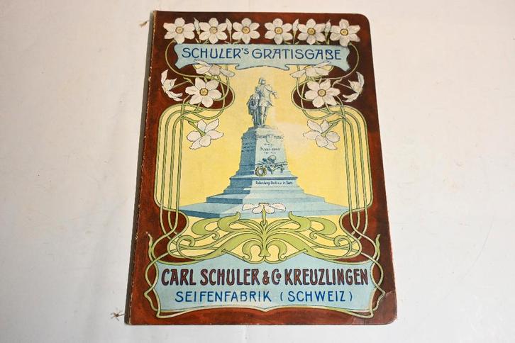 1893 Carl Schuler & Co. Kreuzlingen reclame map zeep firma, Verzamelen, Merken en Reclamevoorwerpen, Gebruikt, Gebruiksvoorwerp