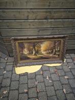 Schilderij Boslandschap met Gouden Lijst, Antiek en Kunst, Ophalen