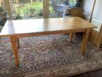 Eettafel van oud grenenhout met aanschuifblad., Huis en Inrichting, Ophalen, Gebruikt, Klassiek, 50 tot 100 cm