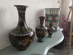 Prachtige 3delige set cloisonne drakenvazen, Antiek en Kunst, Ophalen of Verzenden