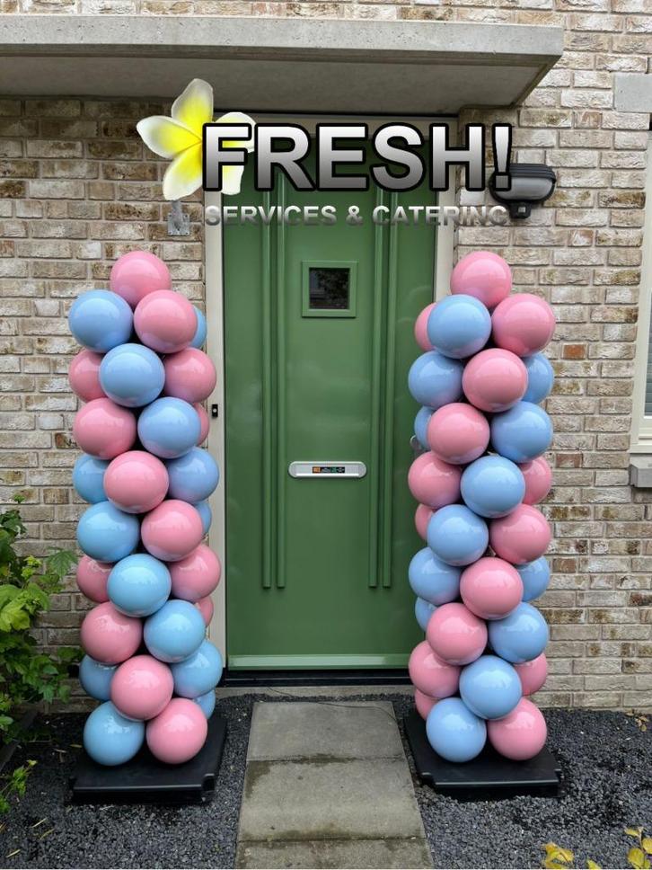 Ballonnenpilaar gender reveal ballonnenboog te huur, Hobby en Vrije tijd, Feestartikelen | Verhuur, Zo goed als nieuw, Geboorte of Huwelijk