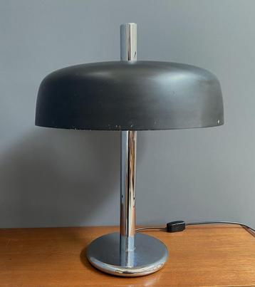 70 jaren tafel lamp Hillebrand mushroom chroomzwart 7602-310 beschikbaar voor biedingen