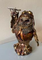 Piloot figuur van een uil, bronskleurig, met vliegtuigje., Ophalen of Verzenden, Nieuw, Dier