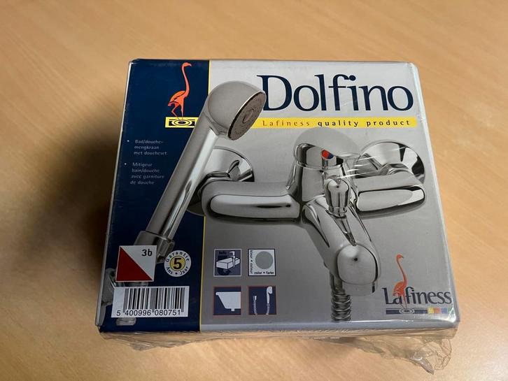 LAFINESS DOLFINO BAD- EN DOUCHEMENGKRAAN compl MET DOUCHESET, Doe-het-zelf en Verbouw, Sanitair, Nieuw, Kraan, Chroom, Ophalen of Verzenden