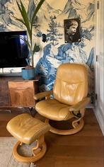 Stressless Relax Fauteuil met Voetenbank, Ophalen, Gebruikt, Minder dan 75 cm, Leer