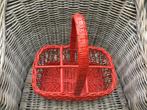 Rode rieten mand met handvat, Huis en Inrichting, Gebruikt, Mand, Ophalen of Verzenden, Riet