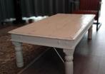 Robuuste witte salontafel, Huis en Inrichting, Tafels | Salontafels, Ophalen, Gebruikt, 100 tot 150 cm, Teakhout